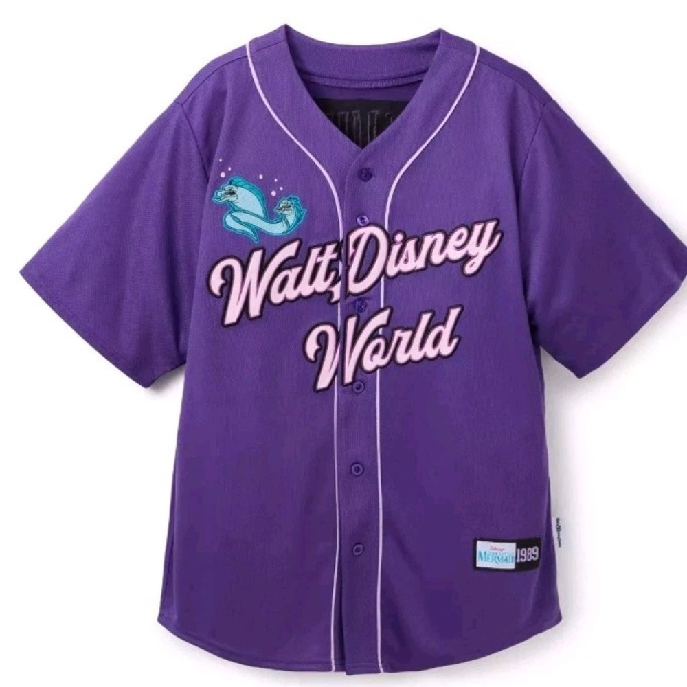 WDW Disney Villians Park Logo Ursula Baseball Jersey Adult Size - NEW